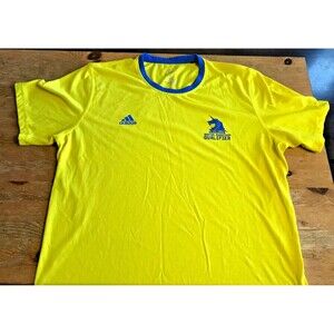 Adidas Boston Marathon Qualifier T-Shirt Running Shirt Large Yellow Blue